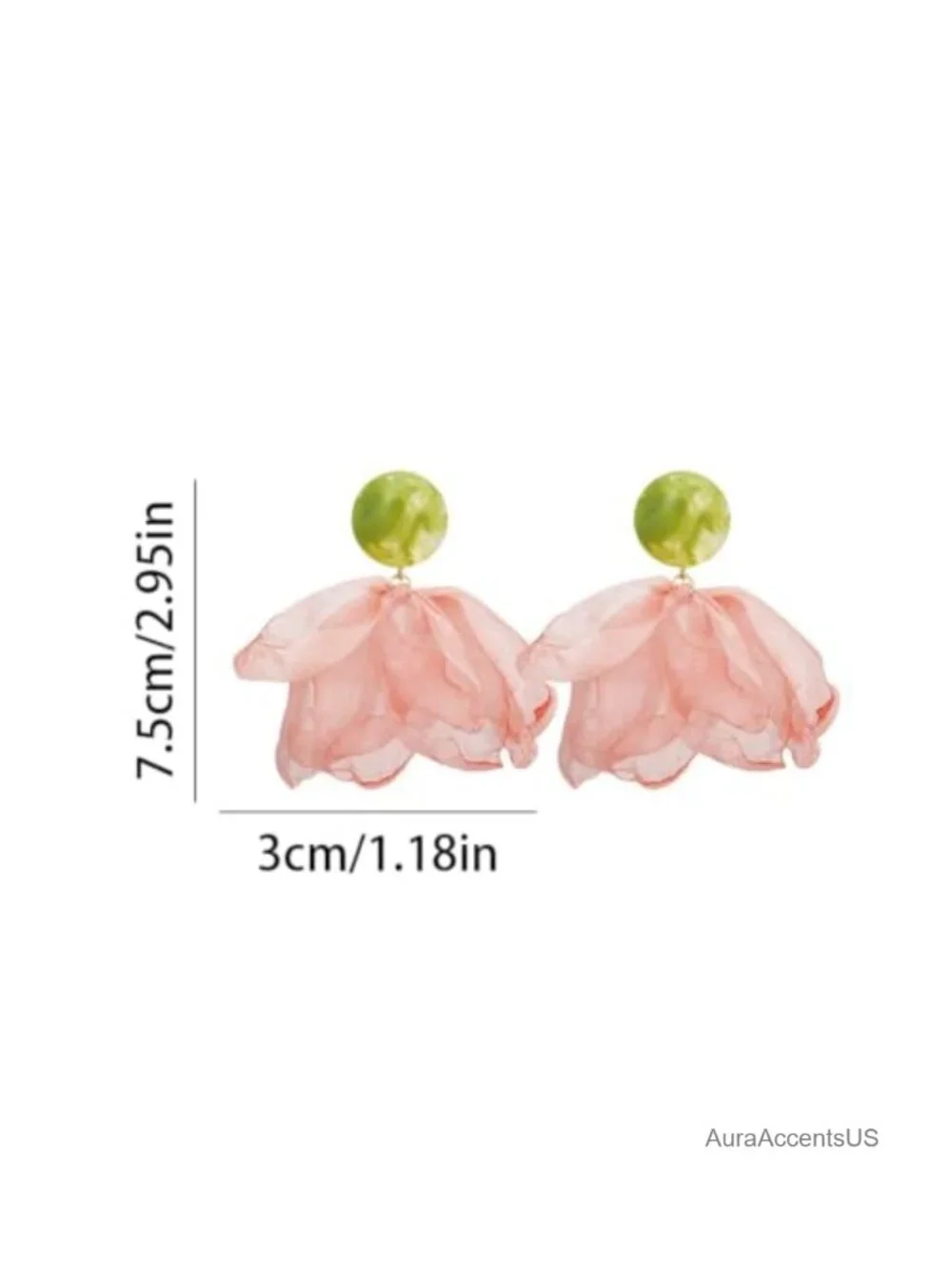 Chunky Big Flower Fabric Dangle Earrings Boho Vintage Large Cloth Floral Stud